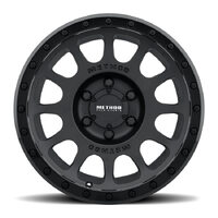 Method MR305 NV Matte Black - Gloss Black Lip Wheels (18x9 +18)  [WHEEL KIT, QTY: 4]