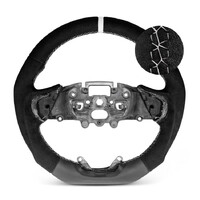 Trimmed Co. Alcantara w/ Leather Bottom Steering Wheel - White (Next Gen Ranger / Everest)