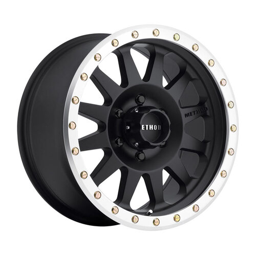 Method MR304 Double Standard Matte Black - Machined Lip Wheels (18x9 +18)  [WHEEL KIT, QTY: 4]