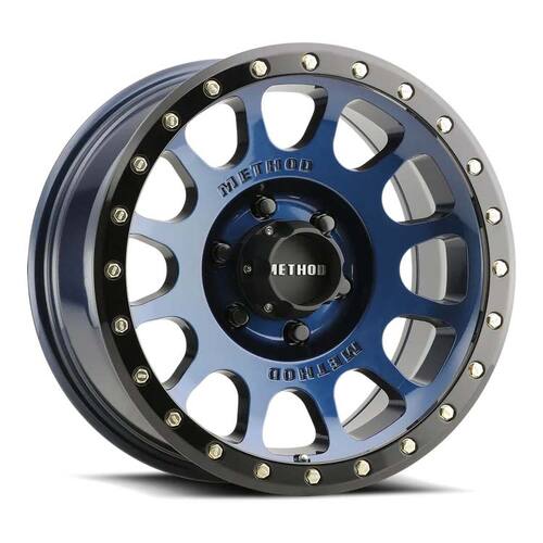 Method ZMR305 NV Gloss Bahia Blue - Gloss Black Lip Wheels (17x8.5 +25)  [WHEEL KIT, QTY: 4]