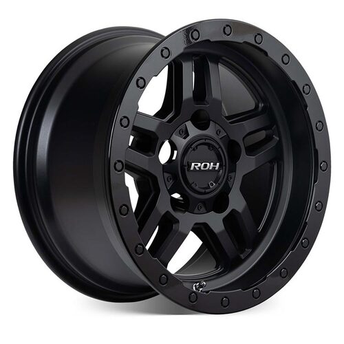 ROH Hammer Matt Black Gloss Lip Wheels (17x9 +25)  [WHEEL KIT, QTY: 4]