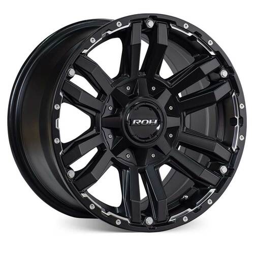 ROH Vapour Matt Black Machined Wheels (17x8 +30)  [WHEEL KIT, QTY: 4]