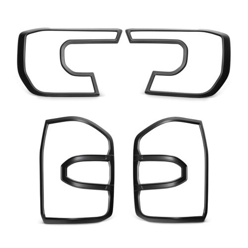 TerraTrex Headlight + Tail Light Trim Cover Kit - Matte Black (Next Gen Ranger / Raptor)